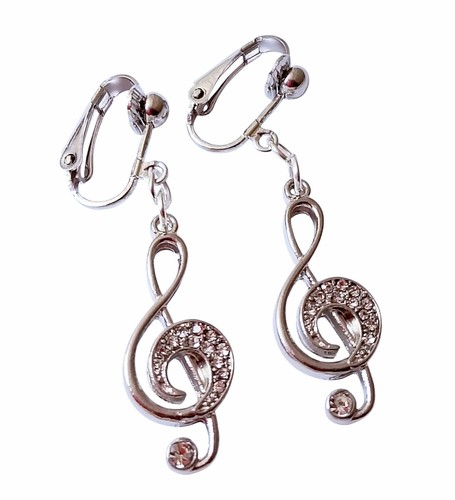 Silberf strass ohrclips - ohrclips, clips