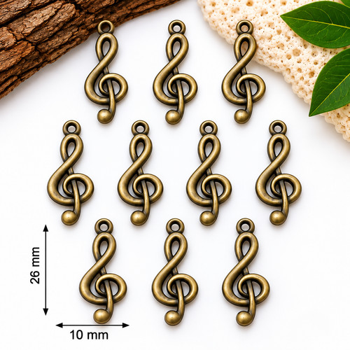 Notenschlüssel charms - 10,