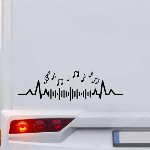 Musik noten aufkleber - musik, 55x16