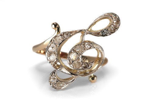Notenschlüssel ring antik - notenschlüssel,